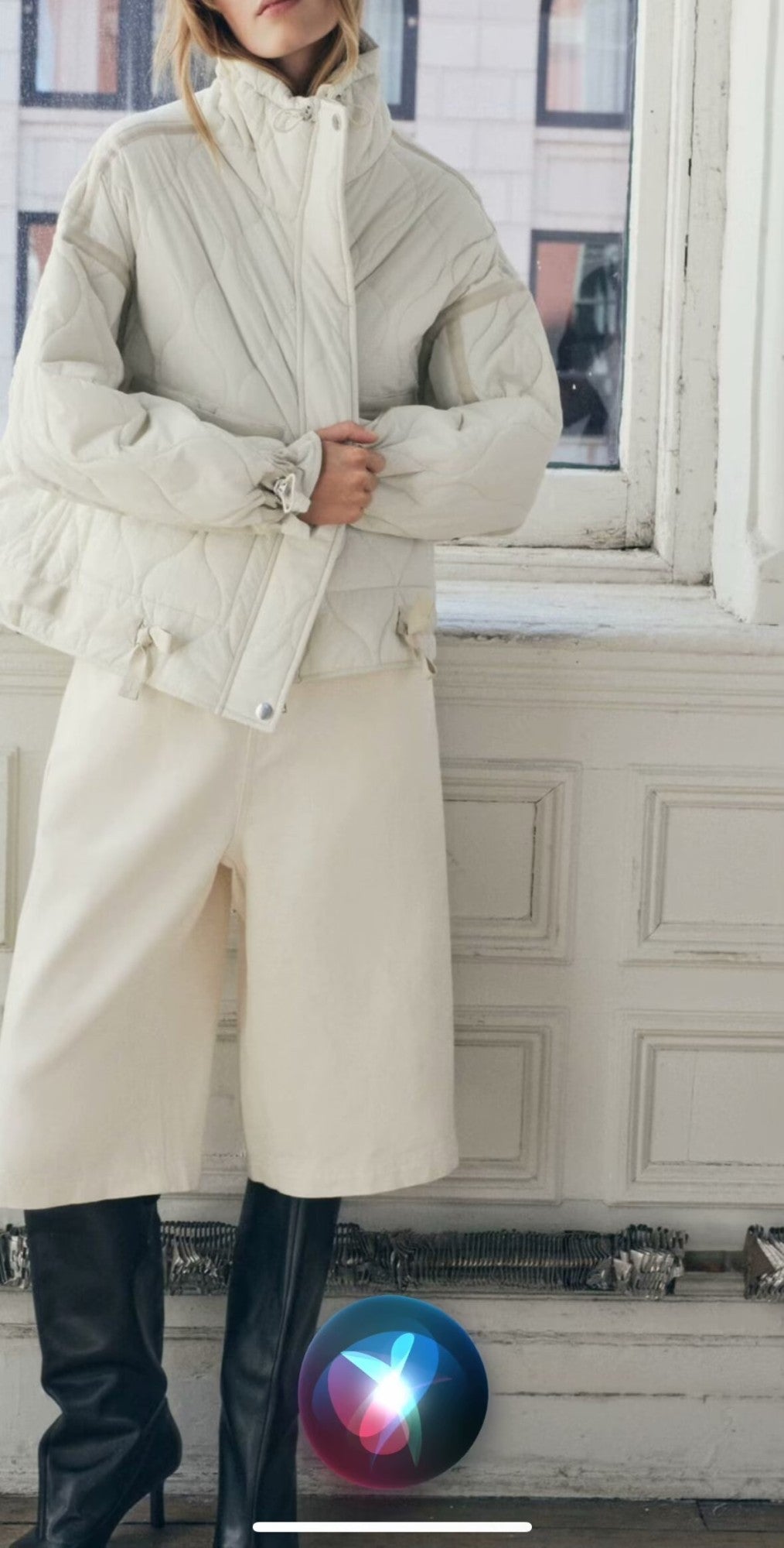 European and American style winter new style stand collar loose drawstring zipper cotton jacket for women