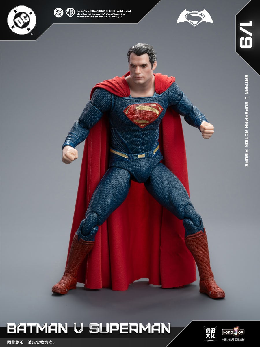 Novo conjunto de figuras Fondjoy BVS, Boneco de Ação Batman Blindado, Superman com Armadura Danificada 1/9 Batman V Superman: A Origem da Justiça DC Toys