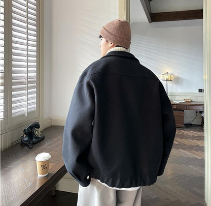 Men's Plus Size Winter Coat 3XL 5XL 300lbs Heavy Thick Wool Blend Trench Coat Vintage British Style Casual Pilot Jacket