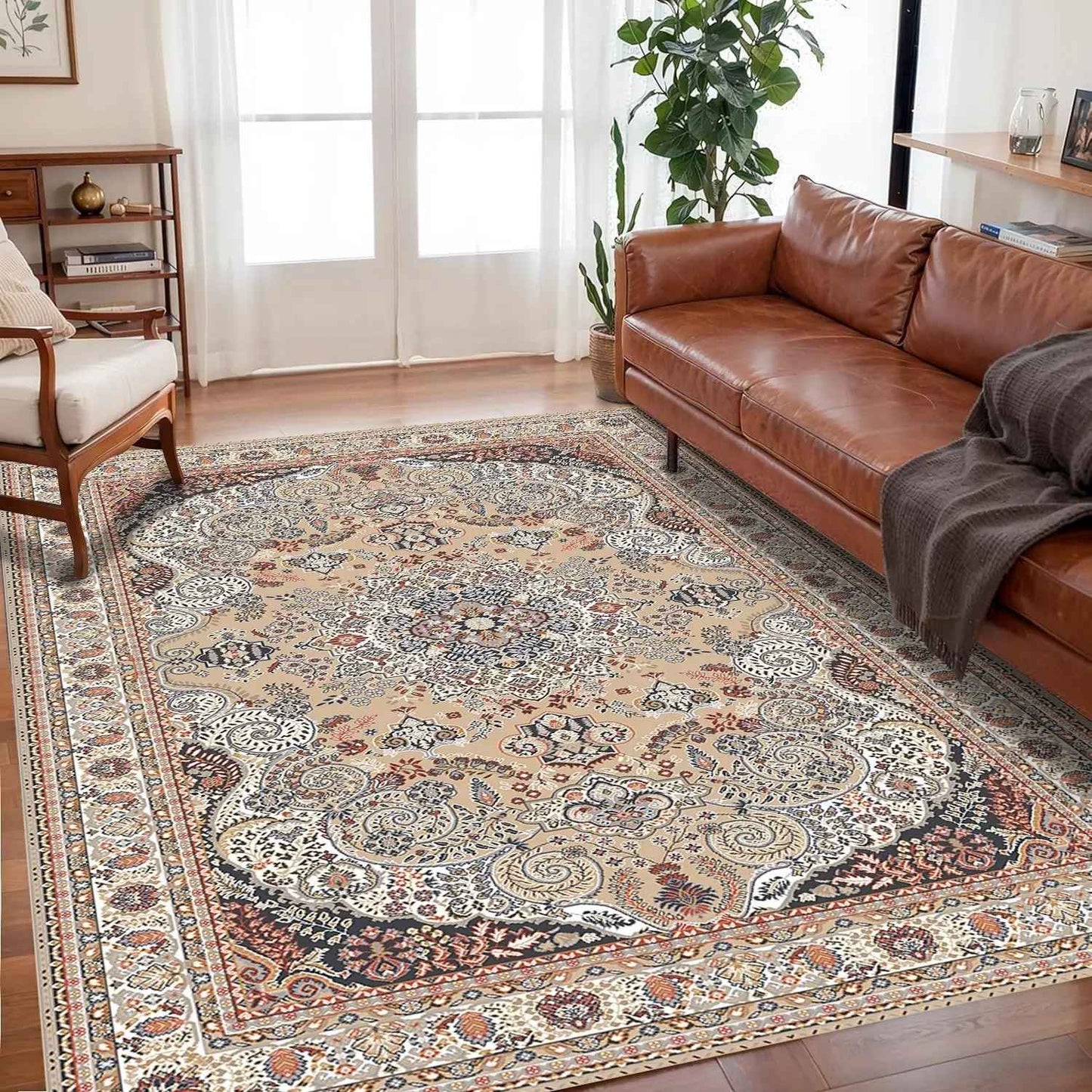 VIKAMA Bohemian Crystal Velvet Anti Slip Carpet For Living Room ,Floor Bedroom Big Size Rugs, Sofa Mats, Study,Home Decoration
