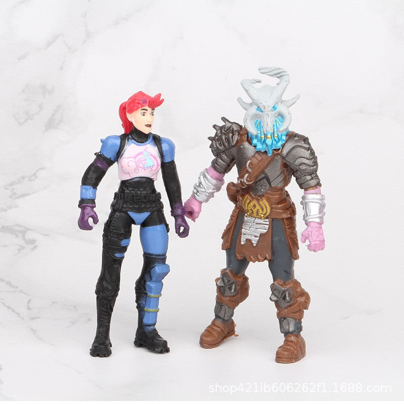 8 pçs/conjunto Fortnite Pvc Action Figure Modelo GK Jogo Fornite Brinquedo Colecionável Boneca com Arma Presente de Aniversário Infantil Natal
