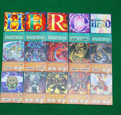 100 unids Yu-Gi-Oh Anime Estilo Cartas Olhos Azuis Mago Negro Exodia Obelisco Slifer Ra Yugioh DM Cartão Clássico Proxy DIY Presente Infantil