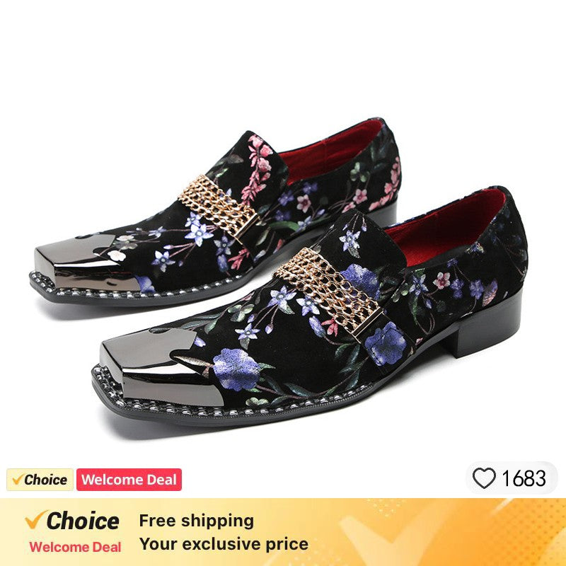 luxury mens shoes Stick diamond red  metal pointed party wedding Dress shoes man