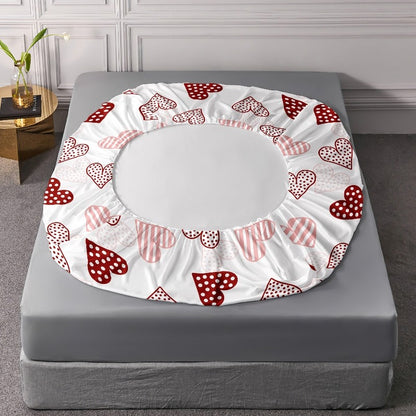 3pcs Love Print ultra-fine fiber Fitted Bed Sheet Pillowcase Set Skin Friendly Breathable Queen size bed sheet Mattress Cover