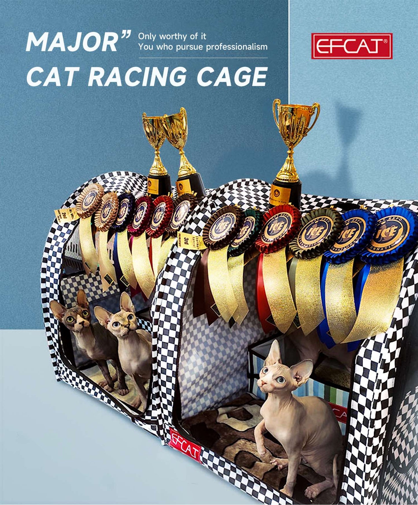 EFCAT Tenda de Exposição Dobrável para Gatos, Gaiola Grande, Casa, Gatinho, Sala de Parto, Gaiola Portátil Profissional para Exposição de Gatos