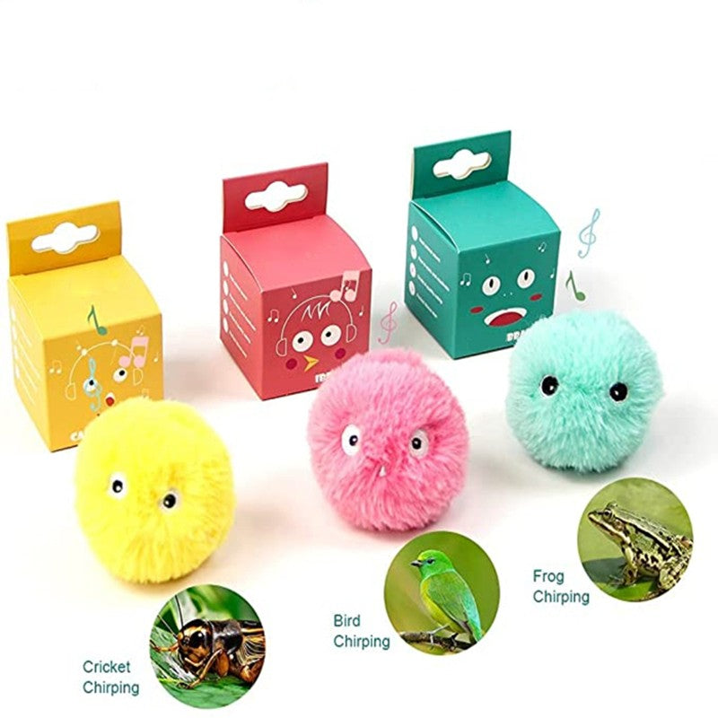 Brinquedos Inteligentes para Gatos Bola Interativa de Pelúcia Elétrica Brinquedo de Treinamento com Erva de Gato para Gatinhos com Som de Toque Produto para Animais de Estimação Bola de Brinquedo que Faz Barulho Suprimentos para Gatos