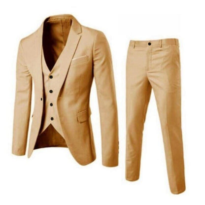 Groom Wedding Suit Set - Men's Formal Tuxedo with Premium Black Three-Piece