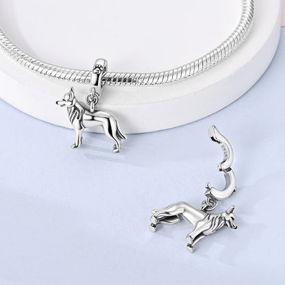 925 Sterling Silver Dog Charms French Bulldog Poodle German Shepherd Beagle Dachshund Pendants Fit Bracelets DIYJewelry Gift