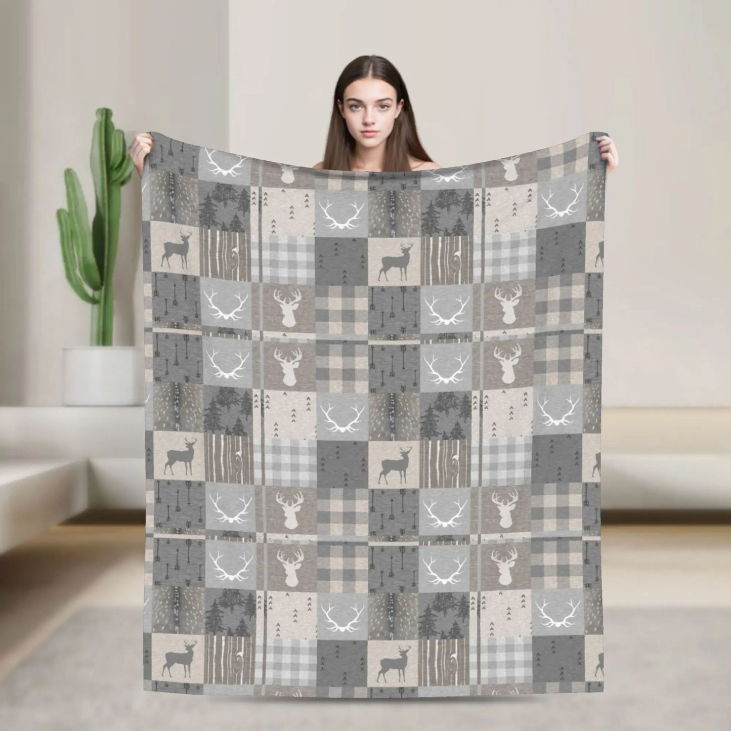Manta Leve Xadrez Tartan Stewart Fina Perfeita para Cama Sofá Primavera Presente de Natal