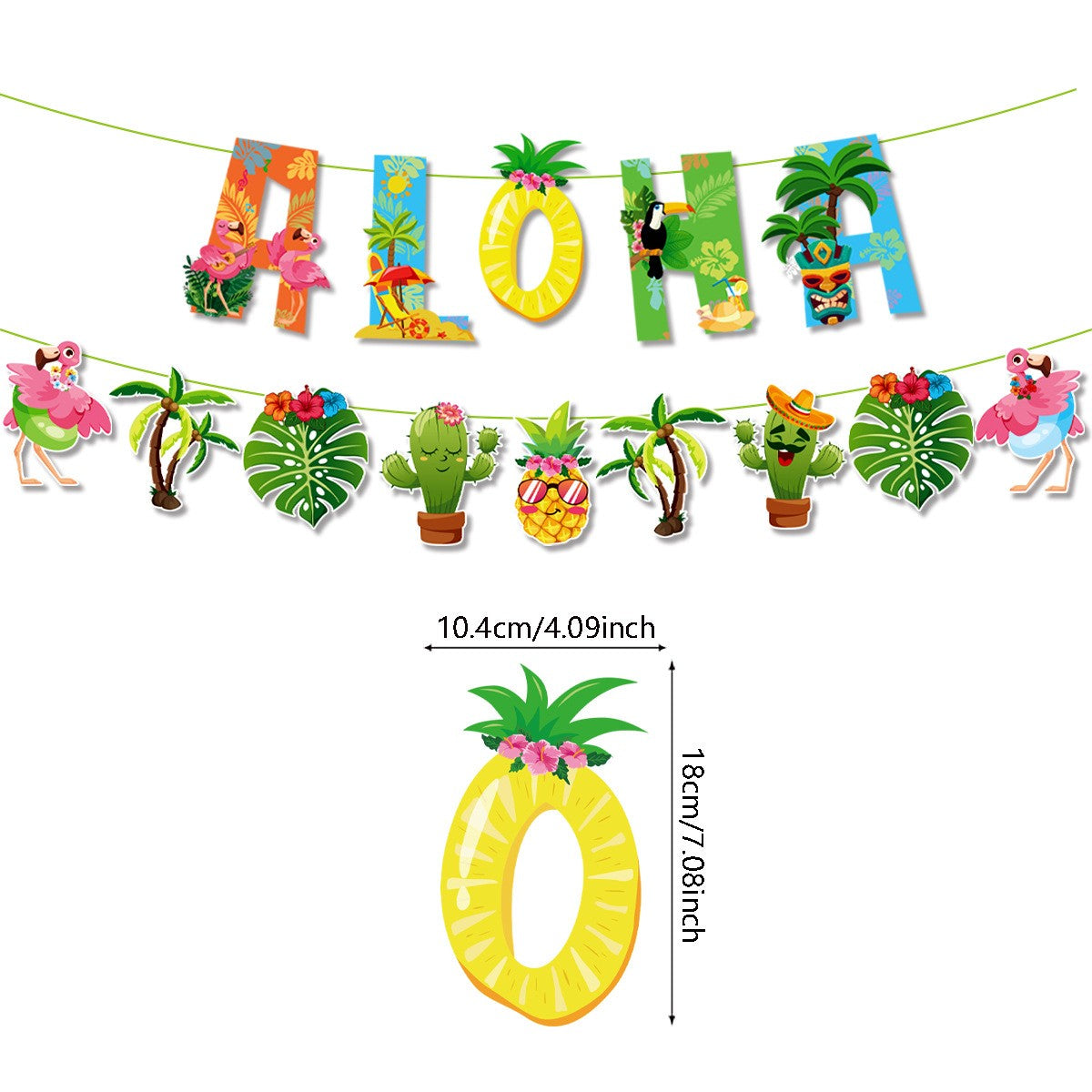 9pcs Hawaii Themed Party Wine Bottle Stickers Pink Flamingo Pineapple Stickers Summer Beach Party Supplies Decoration 4.02×5inch