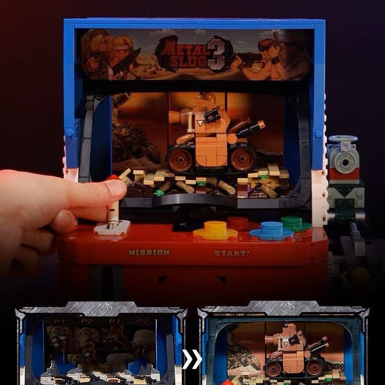 Máquinas Recreativas Criativas Blocos de Montar Clássico Jogo Metal Slugs Gabinete de Fliperama Modelo de Boneco Tijolo Brinquedo Colecionável Para Presente