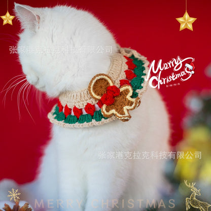 Cachecol de Natal para Pets Gatos Roupinhas Coleira de Natal para Gatos Roupinhas Decoração Fofa para Pets Laço Coleira para Cães Gatos Fantasia Roupa para Gatos Cachorros Gatinhos