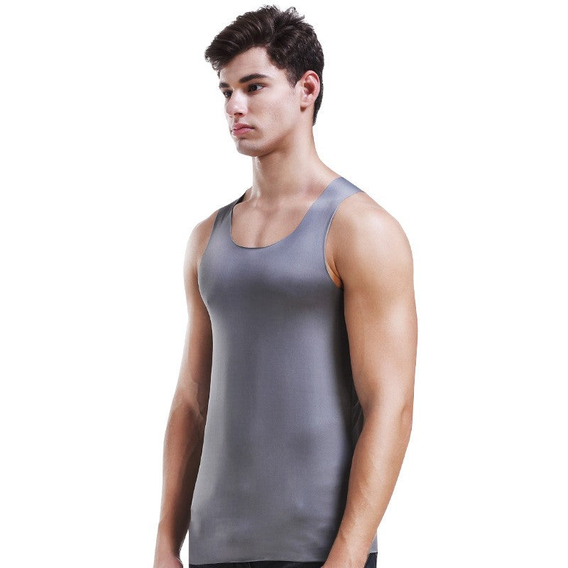 Men's vest Ice Silk seamless fitness summer slim-fit breathable underwear Youth sports hurdle sleeveless undershirt