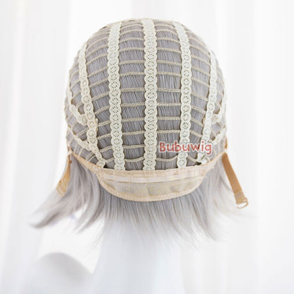 Bubuwig Synthetic Hair 30 Colors 40cm Long Straight Anime Fashion Lolita Cosplay Wigs Pure Color Blue Blonde Wig Heat Resistant