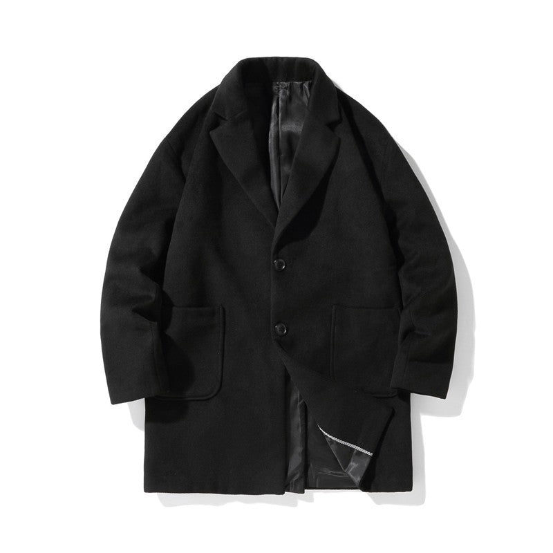 VERSMA Japanese Trendy Causal Vintage Winter Thick Wool Trench Coat Men Autumn Oversized Long Sleeve Male Overcoat Plus Size 5XL