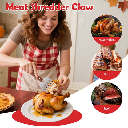 Meat Shredder Claws Ergonomic Food Shredding Fork Stainless Steel Thicken Fork Cooking Tool for Husband Chichen Barbecue Cooking