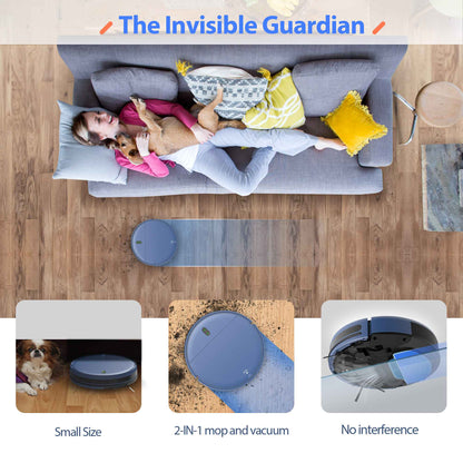 OMESER Blue Robot Vacuum and Mop Combo 2 in 1 Robot Mop and Vacuum 5000Pa Robotic Vacuum Cleaner Floor Carpet Washing Appliance