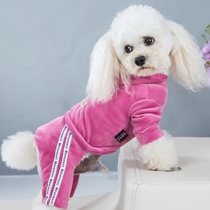 Roupa de cachorro para cães pequenos, gatos, roupas de inverno quentes para animais de estimação, macacão de veludo macio, moletom com capuz para filhotes, macacão para Chihuahua
