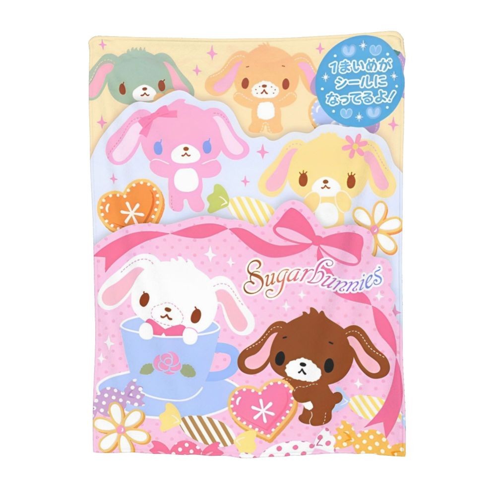 Sugarbunnies Sugar Rabbit Knitted Blanket Fleece Super Soft Throw Blankets for Outdoor Travel Bedroom Quilt
