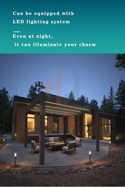 Outdoor Garden Gazebo Sun Room Waterproof Aluminum Pavillion 4x3 3x6 Electric Metal Louvred Pergola Bioclimatica roof Customized