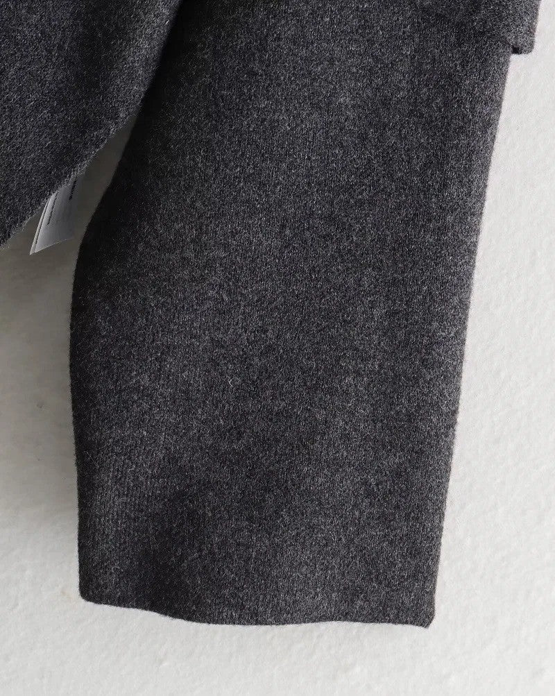 Elegant Coat Women Scarf Collar Long Sleeve Button Irregular Jackets European and American Style Streetwear Casual Outerwear