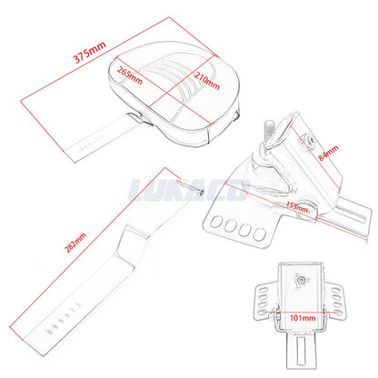 Motorcycle Adjustable Driver Rider Backrest Plug In Sissy Bar Seat Cushion Moto Pad For Harley Fatboy Heritage Softail 2007-2017