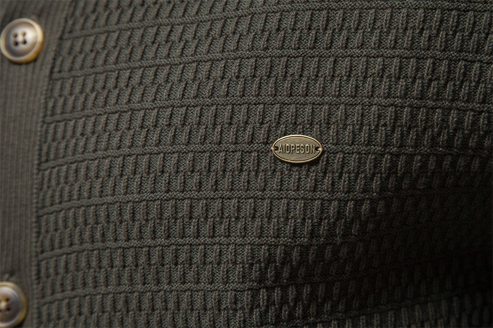 AIOPESON Knitted Mens Cardigan Cotton High Quality Button Mock Neck Sweater for Men New Winter Fashion Designer Cardigans Men