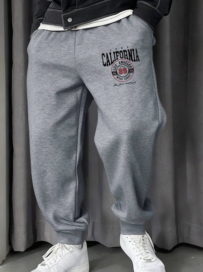 California Los Angeles Letter Printing Man Sweatpants Soft Warm Britches Autumn Street Long Pants Hip Hop All-Match Trousers