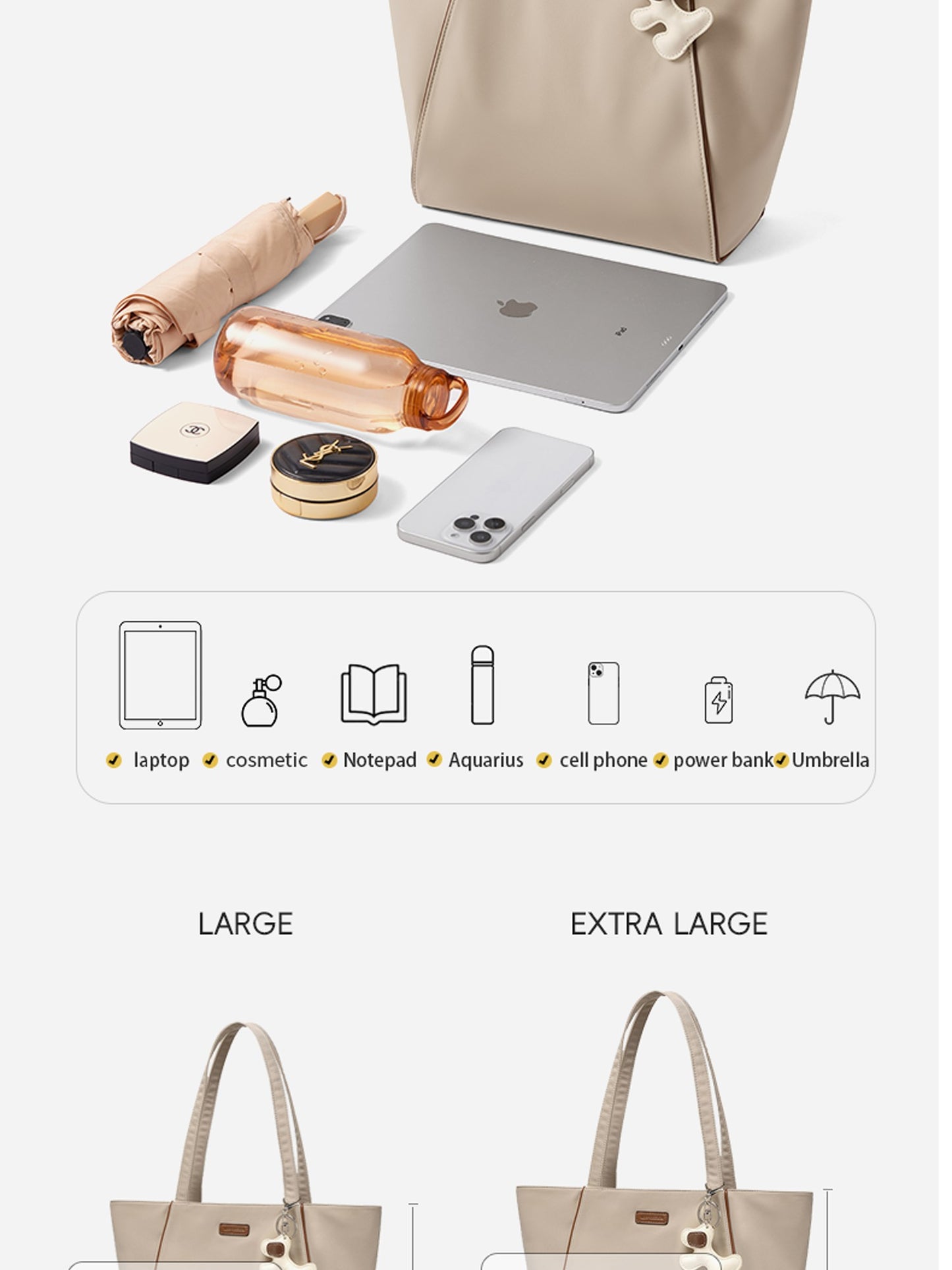 LEFF Luxury Women's Tote Bag Crossbody Bag High End Large Capacity Shoulder Bags Nylon Waterproof Commuting Bag Outdoor Bags