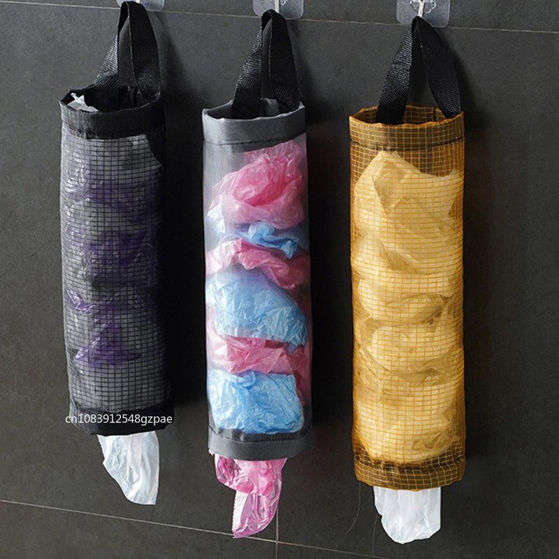 1-5PCS Kitchen Garbage Bag Storage Grocery Bag Holder Wall Mount Plastic Bag Holder Dispenser Hanging Storage Garbage Organizer