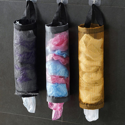 1-5PCS Kitchen Garbage Bag Storage Grocery Bag Holder Wall Mount Plastic Bag Holder Dispenser Hanging Storage Garbage Organizer