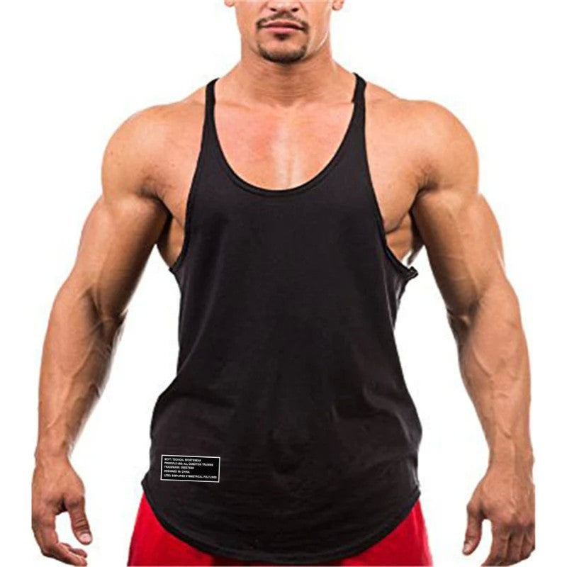 Gym Bodybuilding Fitness Vests Mens Running Sport Cotton Tank Tops Summer Breathable Sleeveless Y Back Suspender Belt Undershirt