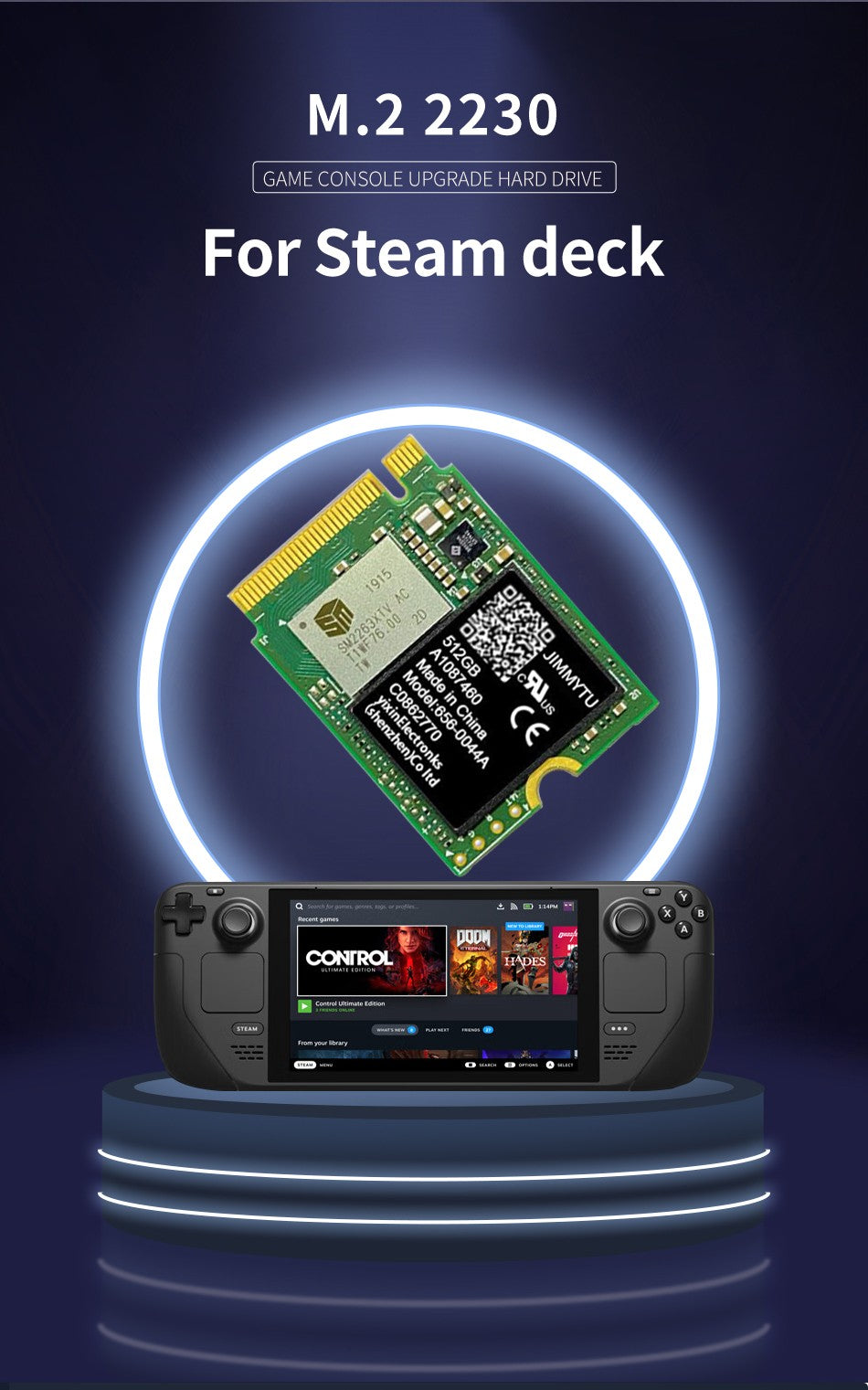 SSD Nvme M2 2230 1T 512gb 256gb Compatível com Steam Deck/Surface Pro Atualização e Expansão, Alto Desempenho e Eficiência