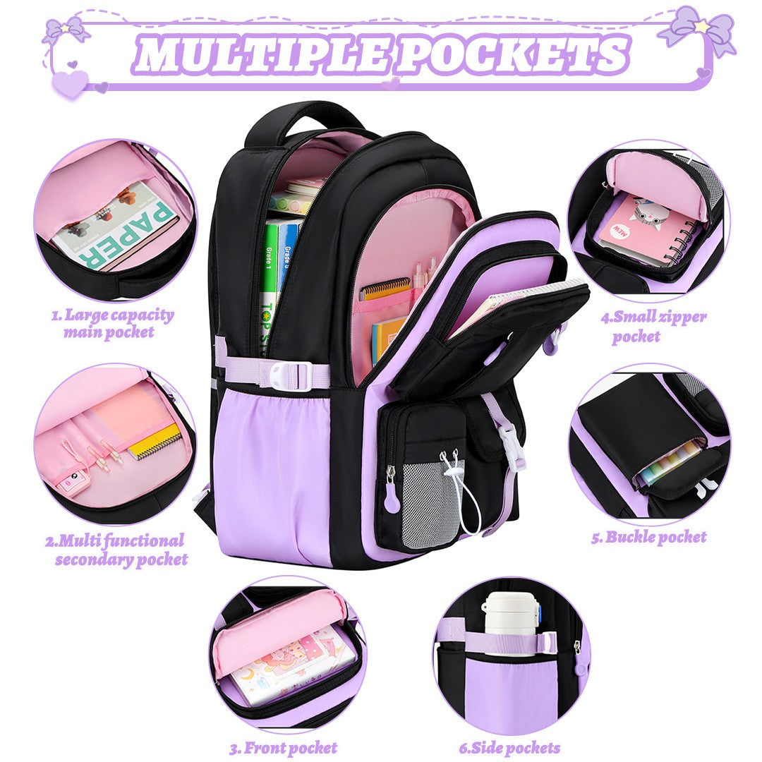Love series elementary school backpack Lightweight large capacity and cute orthopedic school bags Middle school girls' backpacks