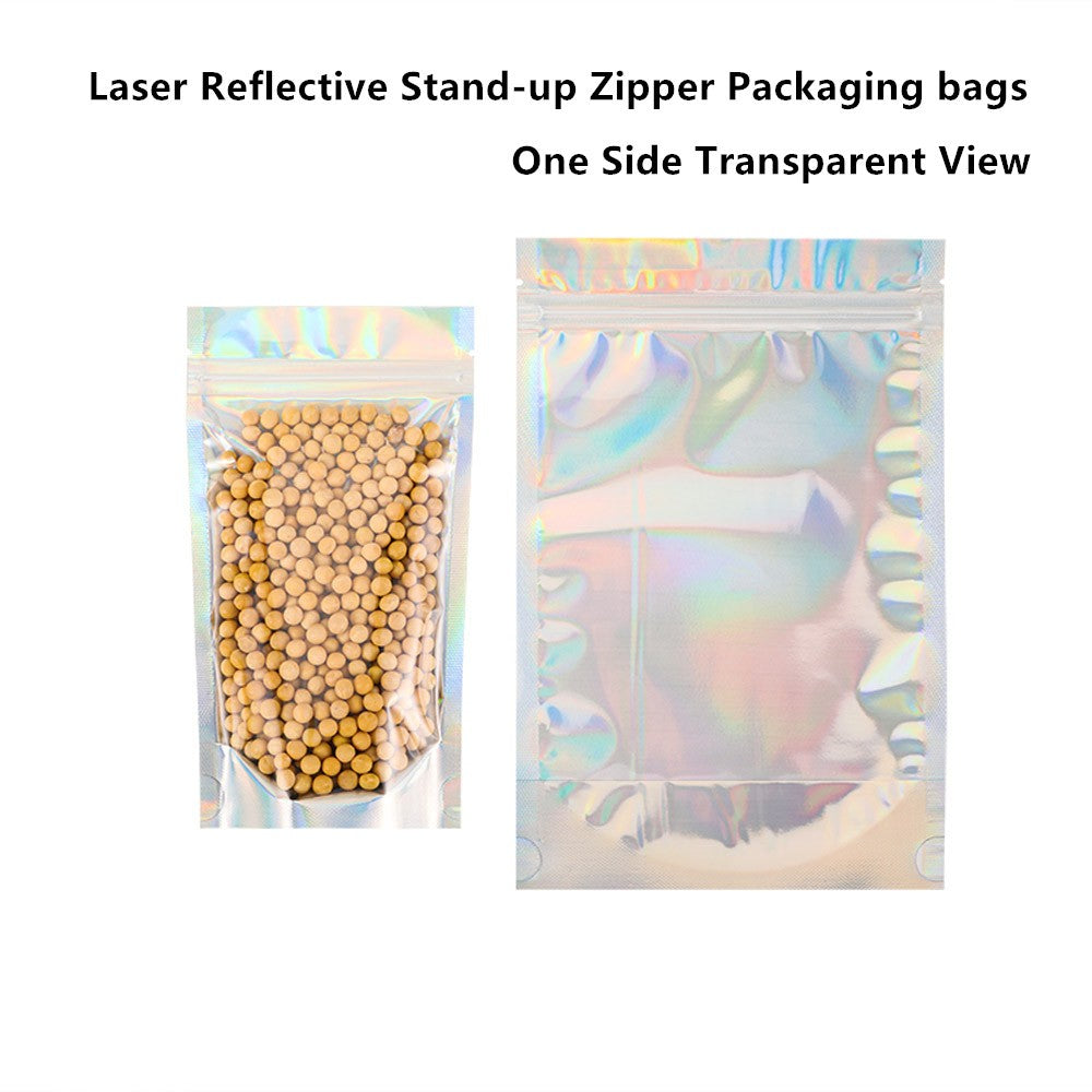 100pcs Silver Aluminum Foil Zip-lock Bags, Food Grade Aluminized Mylar Zipper Self Sealing Pouches for Cloth / Snacks Packaging