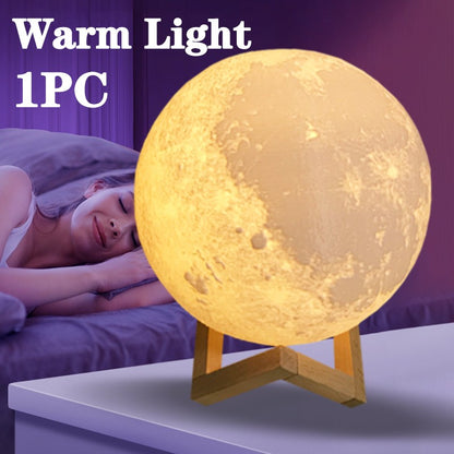 Newest 1/2/4PCS Moon Lamp LED Night Light Battery Powered with Stand Starry Lamp Bedroom Decor Night Lights Kids Gift Moon Lamp
