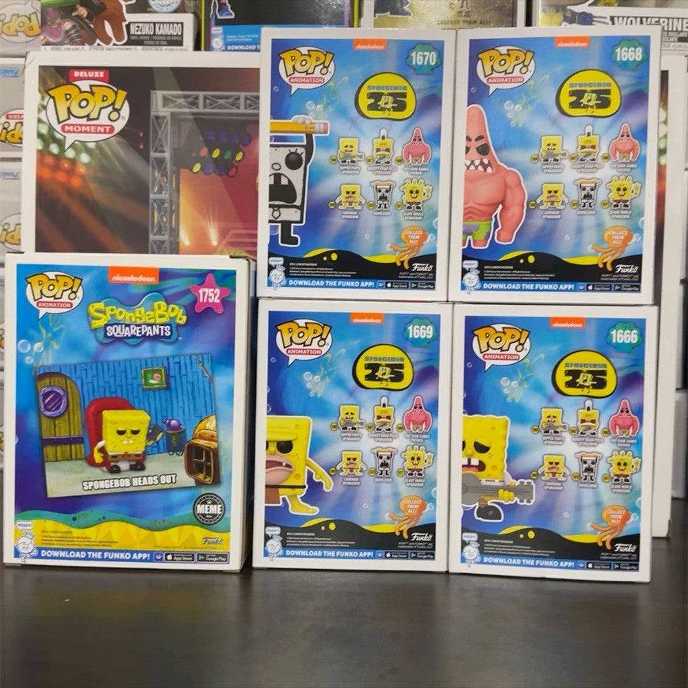 Anime Bob Esponja Modelo Funko Pop Calça Quadrada Boneco de Ação Tentáculos Figura de Vinil Decoração de Mesa Enfeite Brinquedo Edição Limitada Presente