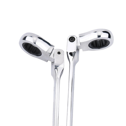 Chave de Boca Catraca Combinada Métrica com Cabeça Flexível Catraca Chave Métrica Padrão 11-15mm Ferramentas Resistentes de Aço Cromo Vanádio
