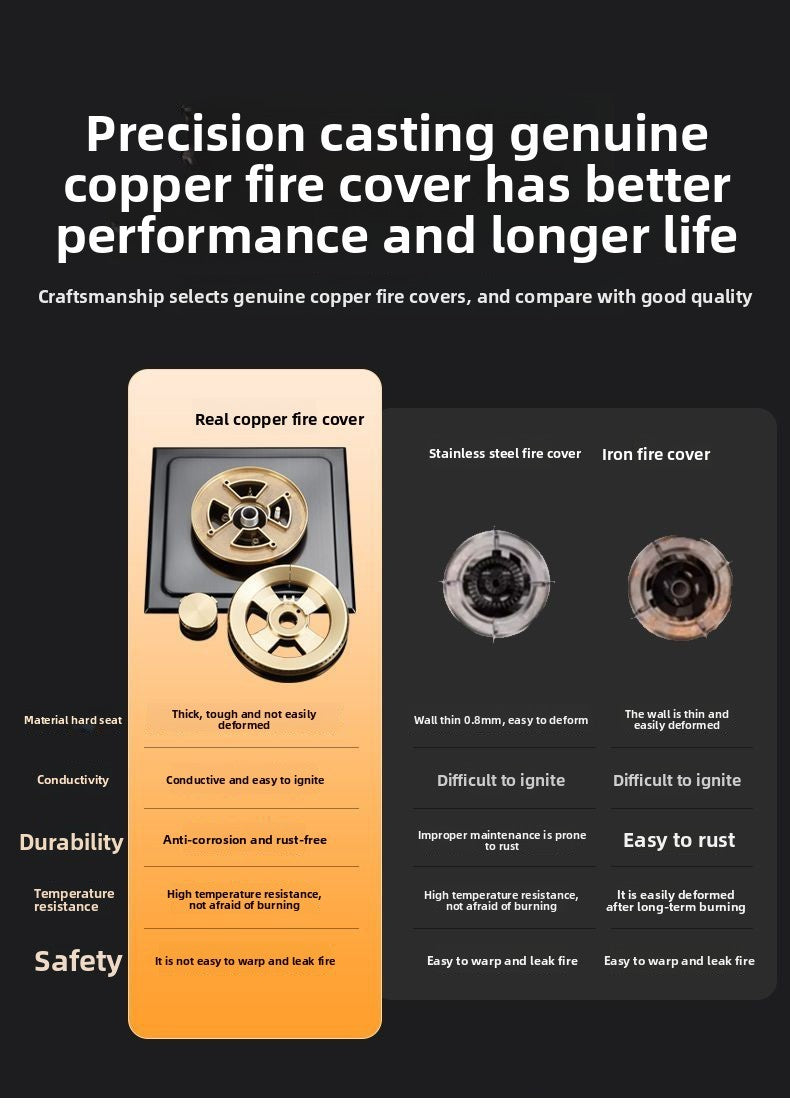 Dual Fuel 3500W Gas Electric Cooker Household Concave Induction Cooktop Class Energy Built-in Countertop Natural Gas Easy Table