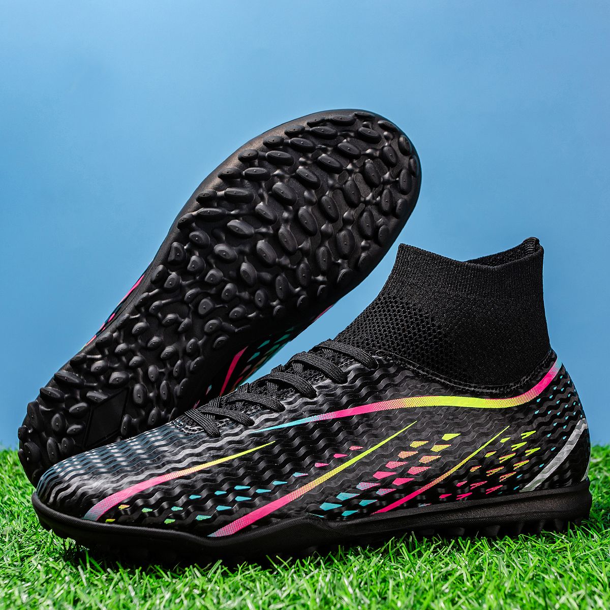 Unisex Soccer Cleats With FG Studs And TF Blades Options For Natural Grass Turf Indoor Superior Traction Anti Slip Grippy Soles