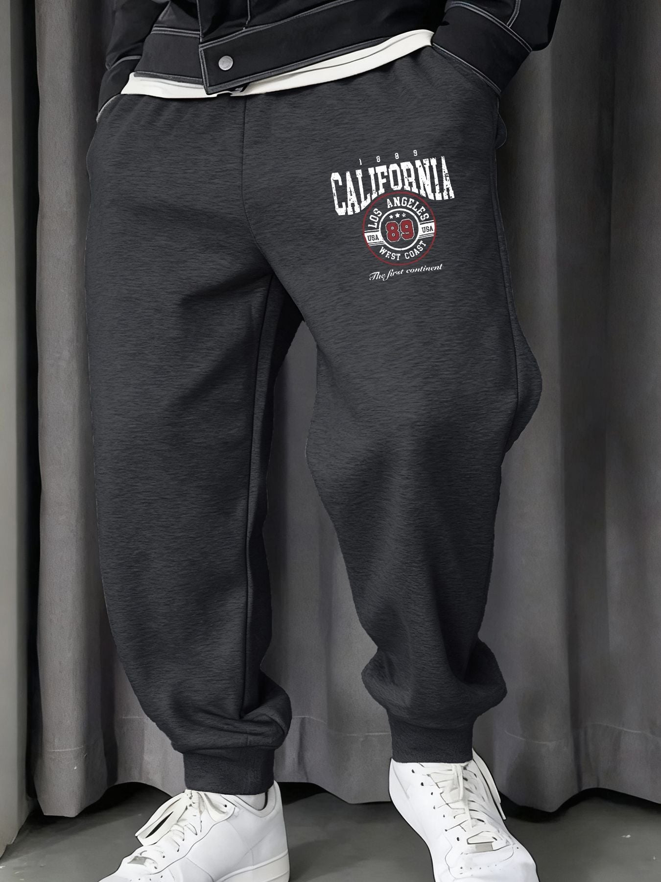 California Los Angeles Letter Printing Man Sweatpants Soft Warm Britches Autumn Street Long Pants Hip Hop All-Match Trousers