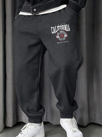 California Los Angeles Letter Printing Man Sweatpants Soft Warm Britches Autumn Street Long Pants Hip Hop All-Match Trousers