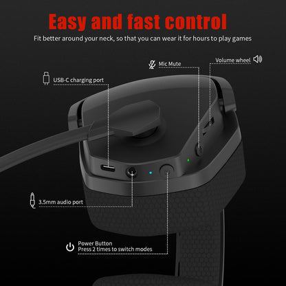 NUBWO G06 2.4G Dual Wireless Gaming Headset 5ms Low Latency 7.1 Surround ENC Mic For PC PS4 PS5 Gaming Bluetooth Headphones
