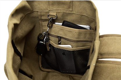 Mochila de Viagem Masculina de Grande Capacidade para Montanhismo, Bolsa de Mão, Mochilas Masculinas de Ombro Tipo Balde de Lona de Alta Qualidade