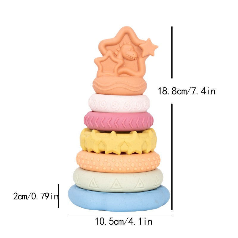 Stacking Nesting Baby Montessori Toys Set Cute Dinosaur Stacking Tower Educational Learning Toys Babies Gift for Boys Girls