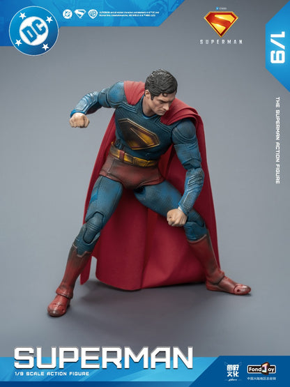 2025 Boneco de Ação Original Fondjoy David Corenswet Superman 1/9 Novo Boneco Superman Articulado em PVC Brinquedo Infantil Presente para Menino