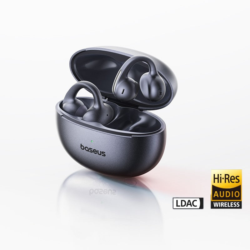 Fones de ouvido sem fio Baseus MC1 Pro Ear Clip Bluetooth 6.0 Hi-Res Ultra Open Earbuds Tipo brinco 4 microfones ENC fones de ouvido com clipe