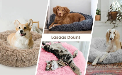 Cama Redonda para Cães, Cama Quente de Inverno para Gatos, Cesto de Pelúcia para Cães, Cama Lavável para Pequenos, Médios e Grandes Cães, Sofá para Gatos