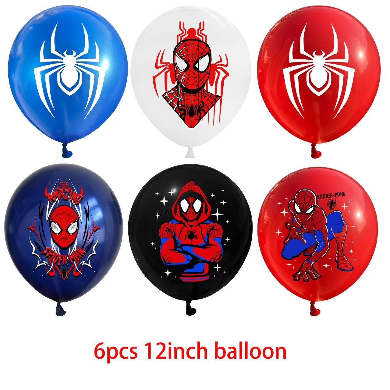 12pcs 6pcs Cartoon Spider Theme 12inch Latex Balloons Air Globos Boys Birthday Party Decorations Kids Baby Shower Party Supplies