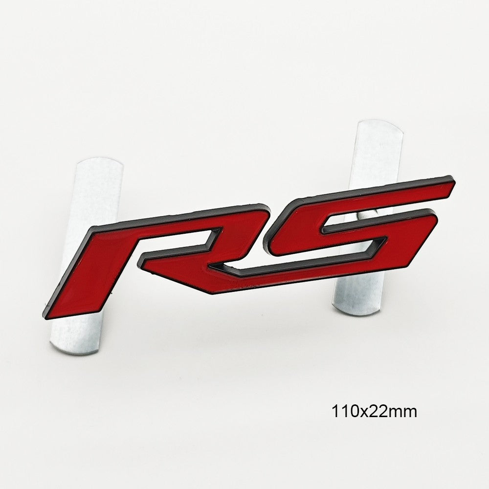 3D Metal Car Sticker RS logo Front Grill Emblem Trunk Badge Decals For Chevrolet Blazer Aveo Trax Cruze Sonic Onix Accessories
